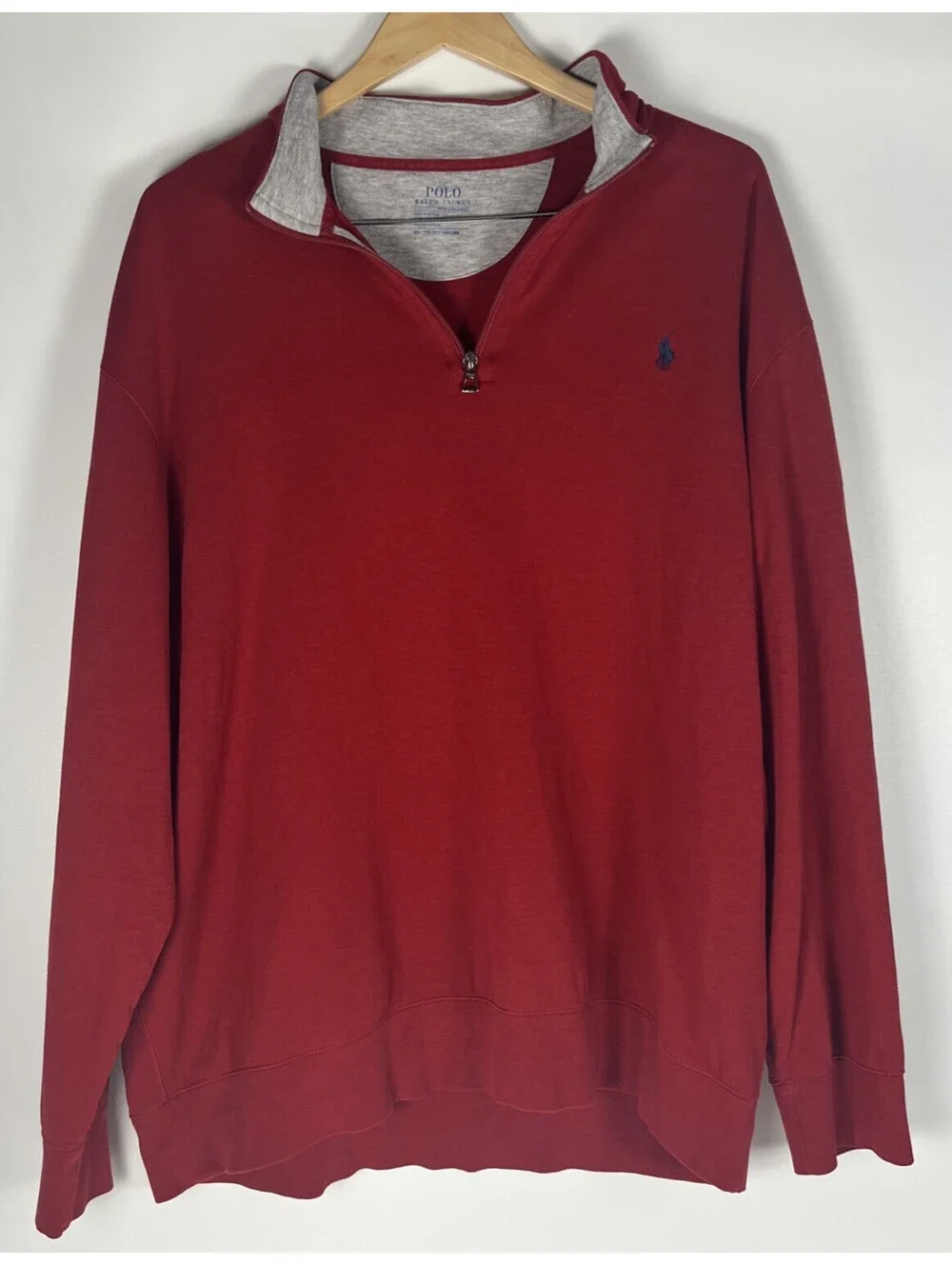 Polo Ralph Lauren Red Quarter Zip Sweatshirt-Men's XXL